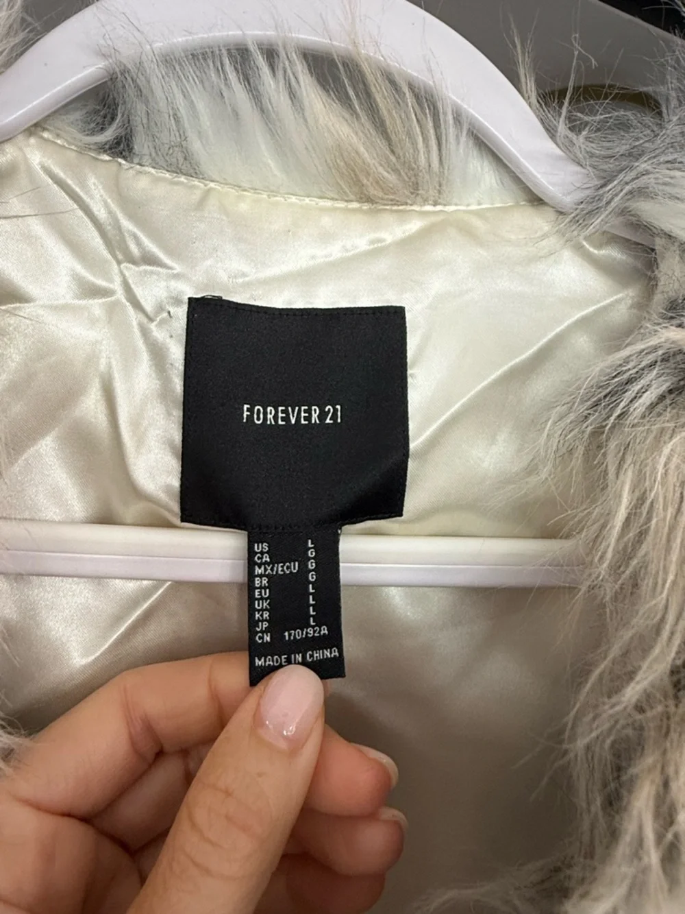 Forever 21 Neutrals Faux Fur Coat - Picture 5 of 6